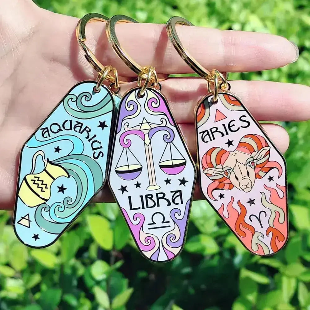 Zodiac Motel Constellation Enamel Keychain Ziya Blue Ziya Blue