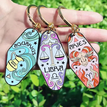 Zodiac Motel Constellation Enamel Keychain Ziya Blue Ziya Blue