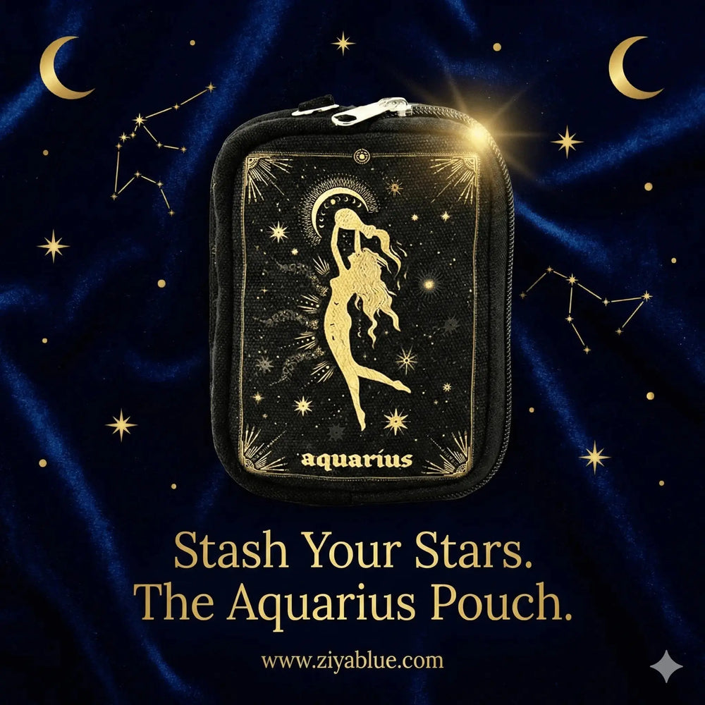 Zodiac Sign Wristlet: Astrology Pouch 🌌✨ COMECO INC Ziya Blue