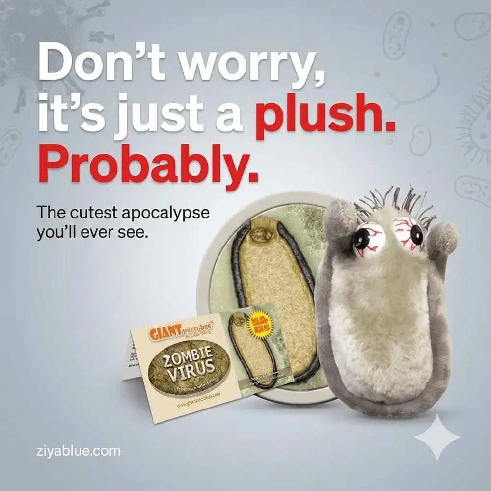 Zombie Virus Plush – Undead Soft Toy (Braaaains?) Giant Microbes Ziya Blue