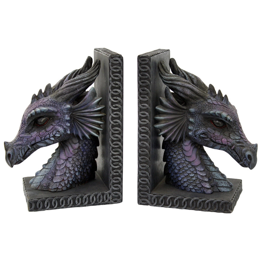 Detailed Dragon Bookends | Epic Fantasy Library Decor