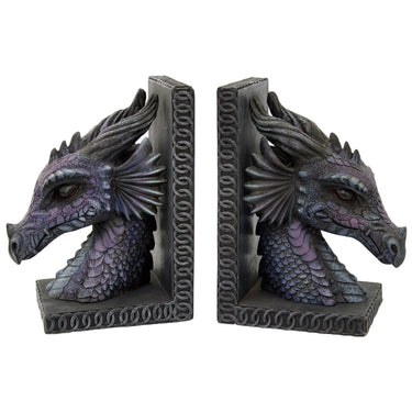 Detailed Dragon Bookends | Epic Fantasy Library Decor
