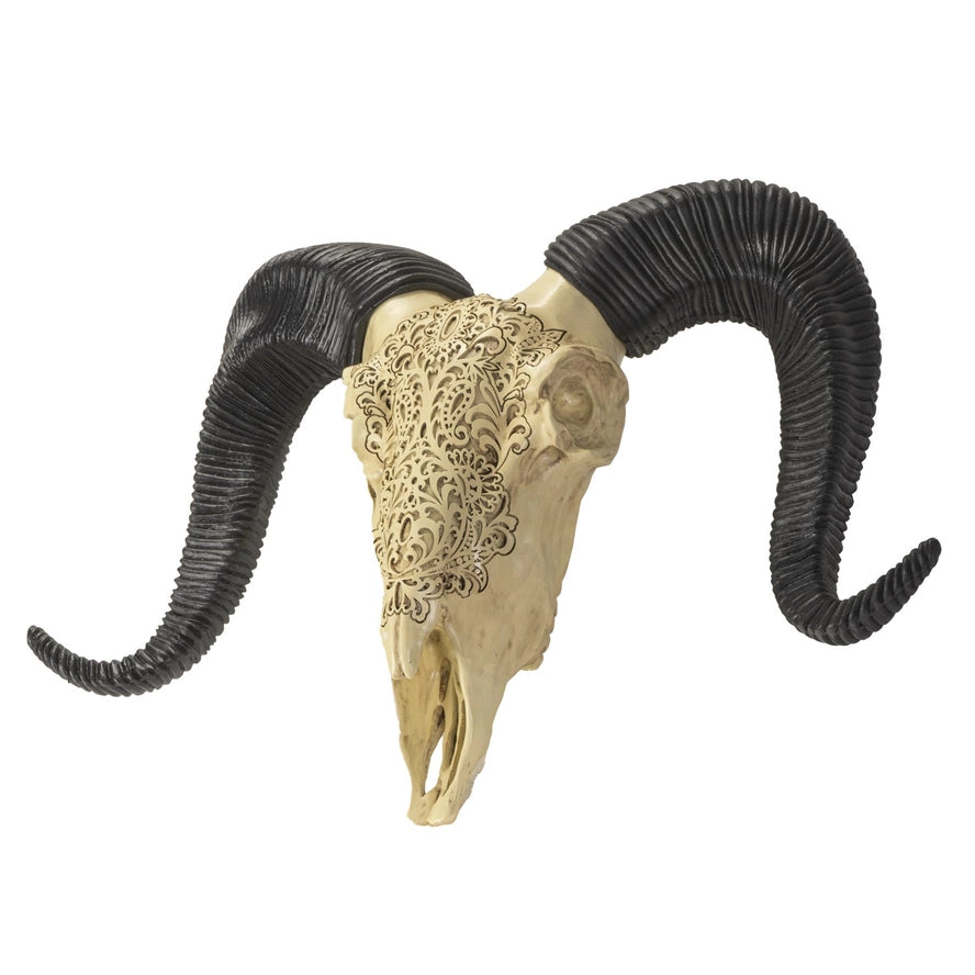 Large Decorative Ram Skull | Faux Taxidermy Gothic Decor