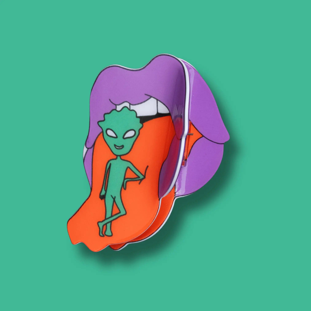 Ziya Blue Hair Accessories Alien Hair Claw | Purple Lips Y2K Clip | Ziya Blue