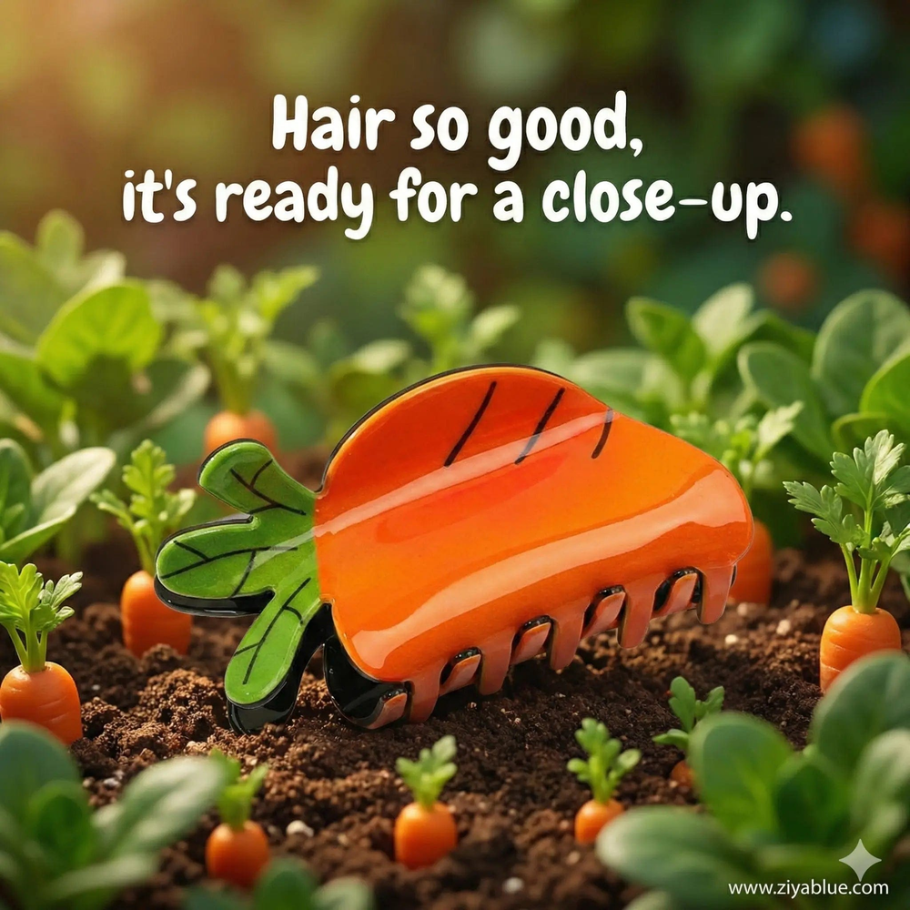 Ziya Blue Hair Accessories Carrot Hair Claw | Quirky Vegetable Hair Clip | Ziya Blue