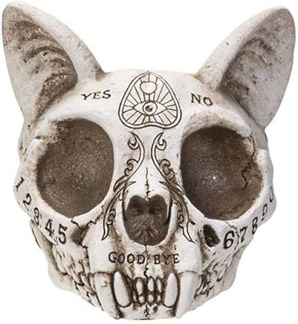 Spirit Cat Skull Ashtray | Macabre Gothic Decor