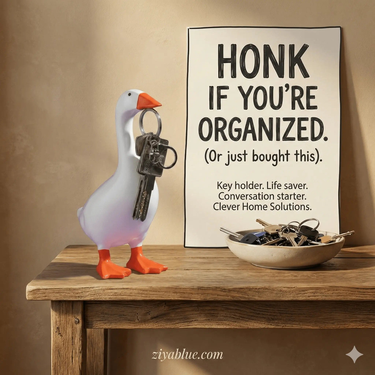 Ziya Blue Home Decor Magnetic Goose Key Holder: Quirky Desk Decor - Ziya Blue