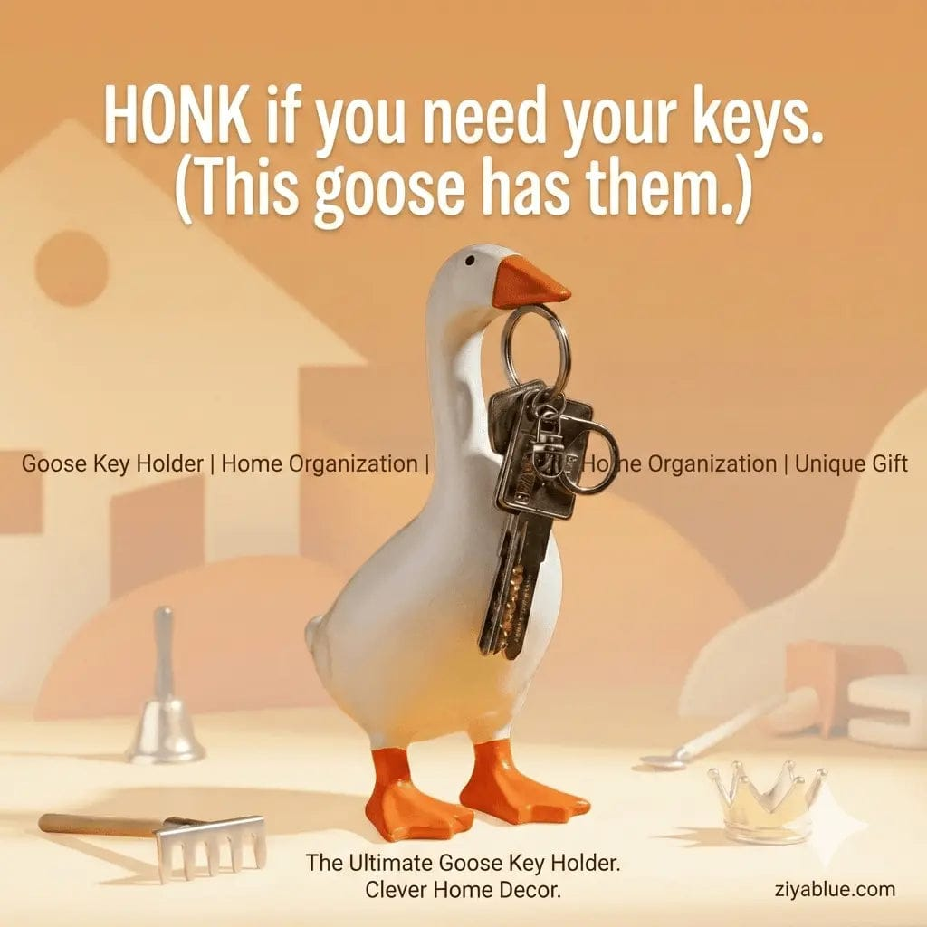 Ziya Blue Home Decor Magnetic Goose Key Holder: Quirky Desk Decor - Ziya Blue