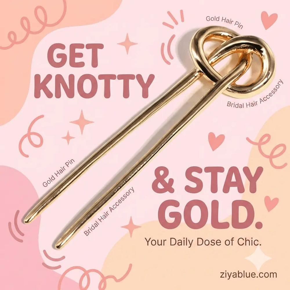 Ziya Blue Hair Accessories Metal Twist Hair Pin | Minimalist U-Pin | Ziya Blue