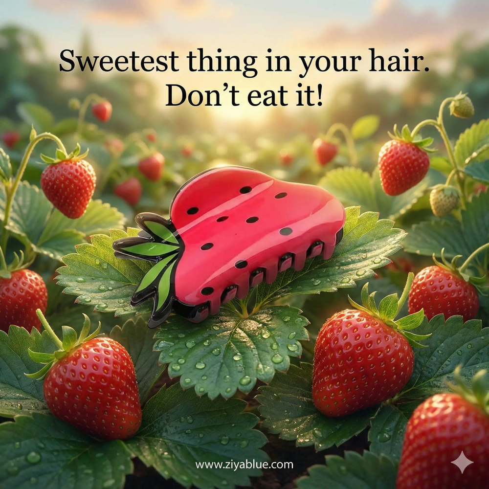 Ziya Blue Hair Accessories Strawberry Hair Claw | Berry Sweet Style Essential | Ziya Blue