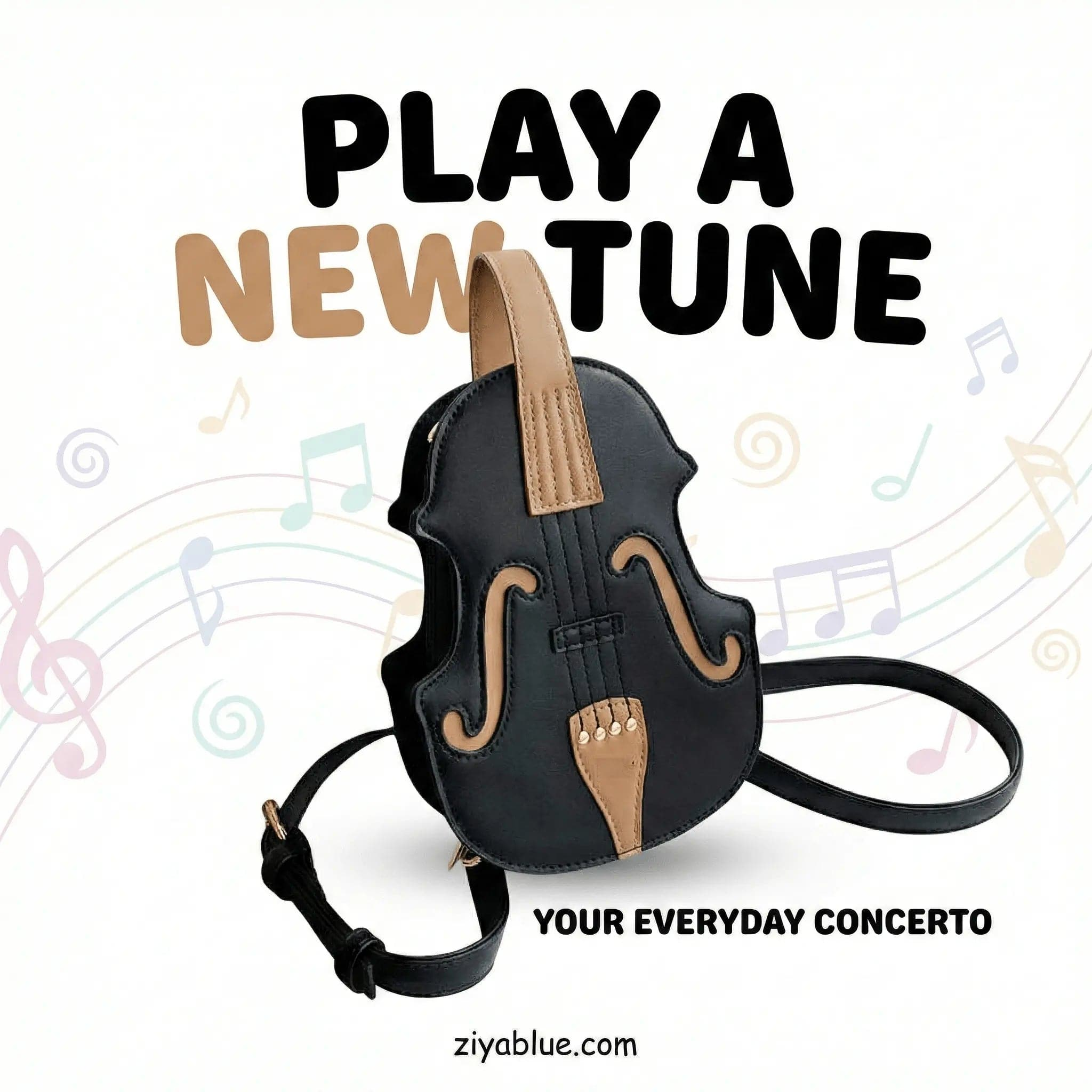 Ziya Blue Handbags Violin Shaped Purse | Witty Music Crossbody Bags For Your Daily Outfit